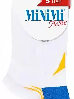 Укороченные носки с "дышащим" перфорированным верхом и кеттельным швом Minimi JSMINI ACTIVE 4500 (5 пар) bianco